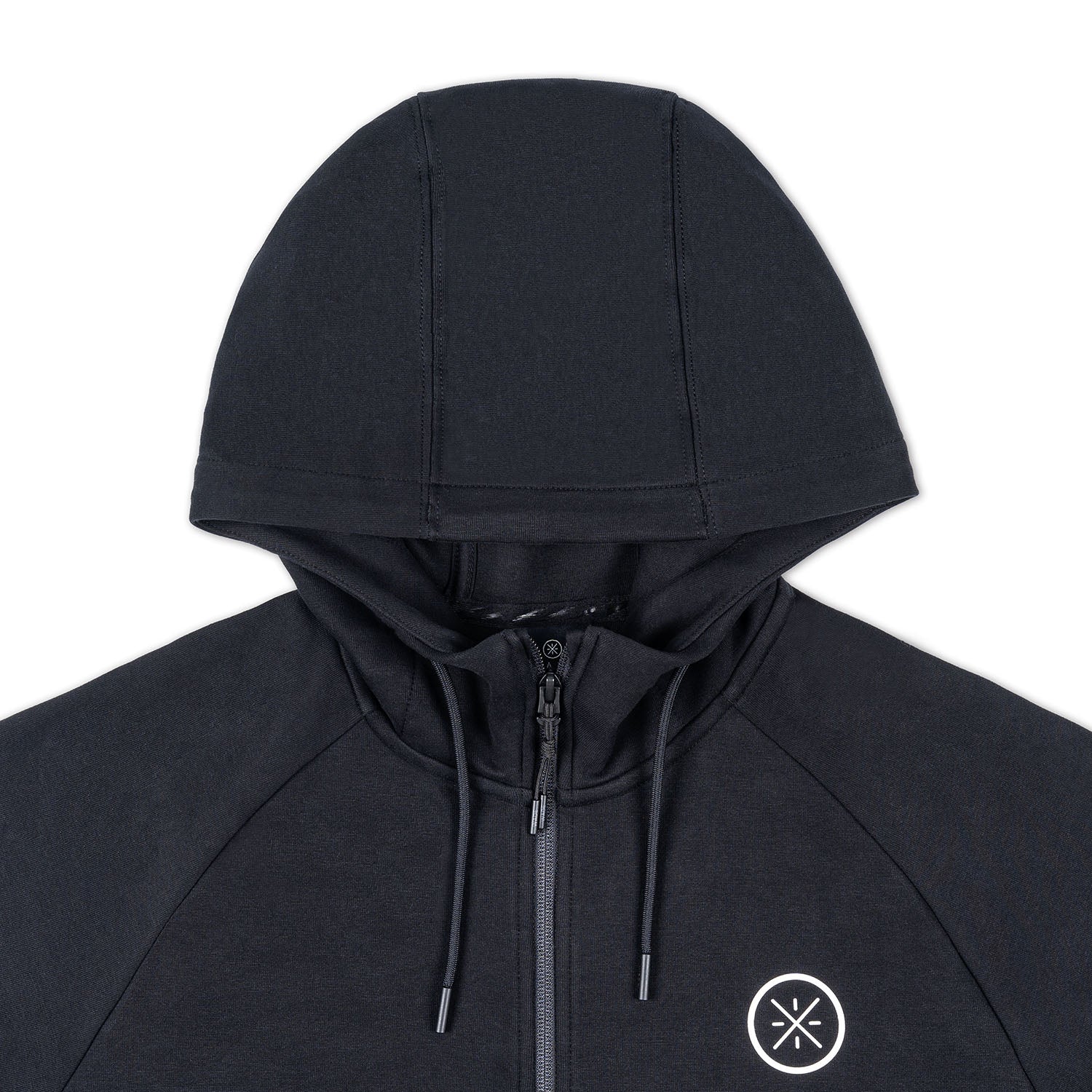 Wade Minimalist Zippered Hoodie in Black - Cotton Blend | Way of Wade